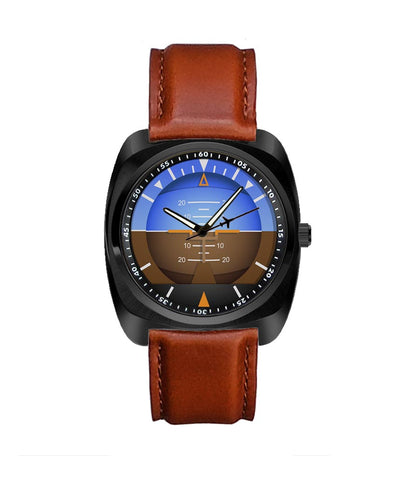 Gyro Horizon 2 aviation-themed luxury watch, polished stainless steel.