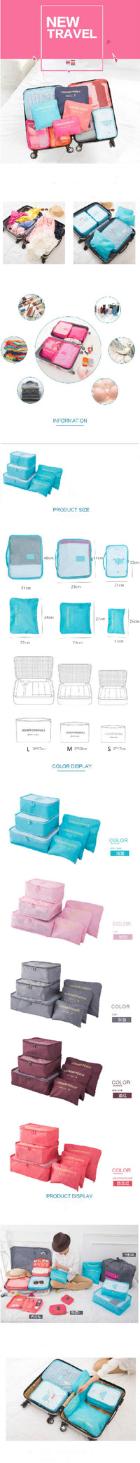 Thumbnail for Super Travellers Set (6 Pieces) Organizer & Storage Bags