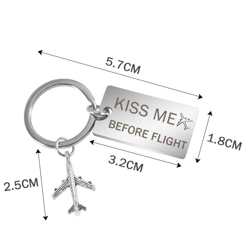 Kiss Me Before Flight Tagged Airplane Key Chain Aviation Shop 