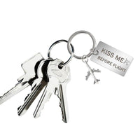 Thumbnail for Kiss Me Before Flight Tagged Airplane Key Chain Aviation Shop 