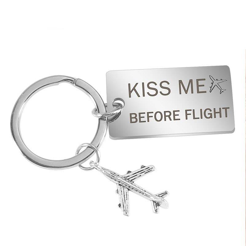 Kiss Me Before Flight Tagged Airplane Key Chain Aviation Shop 