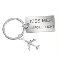 Thumbnail for Kiss Me Before Flight Tagged Airplane Key Chain Aviation Shop 