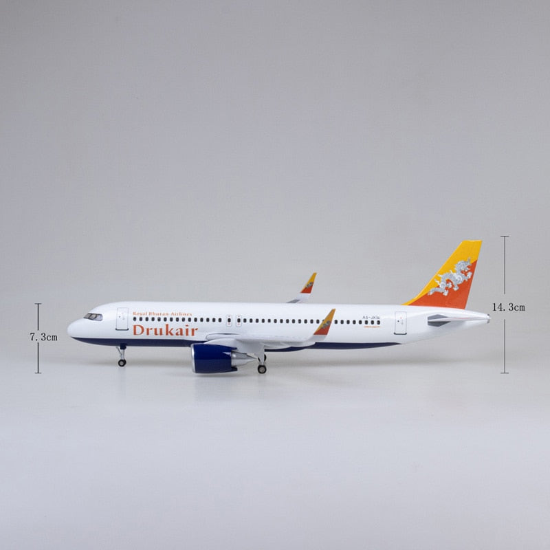 Bhutan Drukair Airbus A320Neo Airplane Model (47CM)