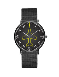 Thumbnail for Airplane Instrument Series (Heading) Stainless Steel Strap Watches Pilot Eyes Store Black & Stainless Steel Strap 