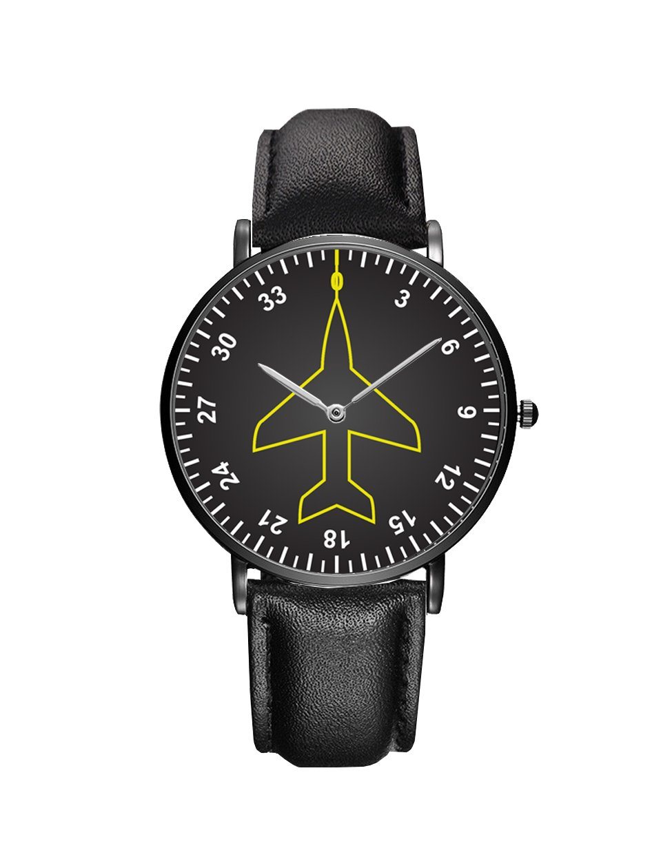 Airplane Instrument Series (Heading) Leather Strap Watches Pilot Eyes Store Black & Brown Leather Strap 