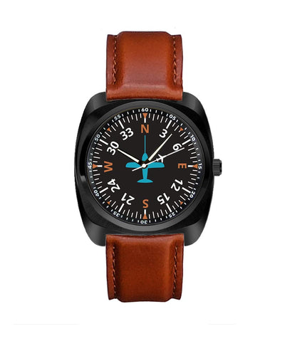 Heading 2 aviation-themed luxury watch, polished stainless steel.