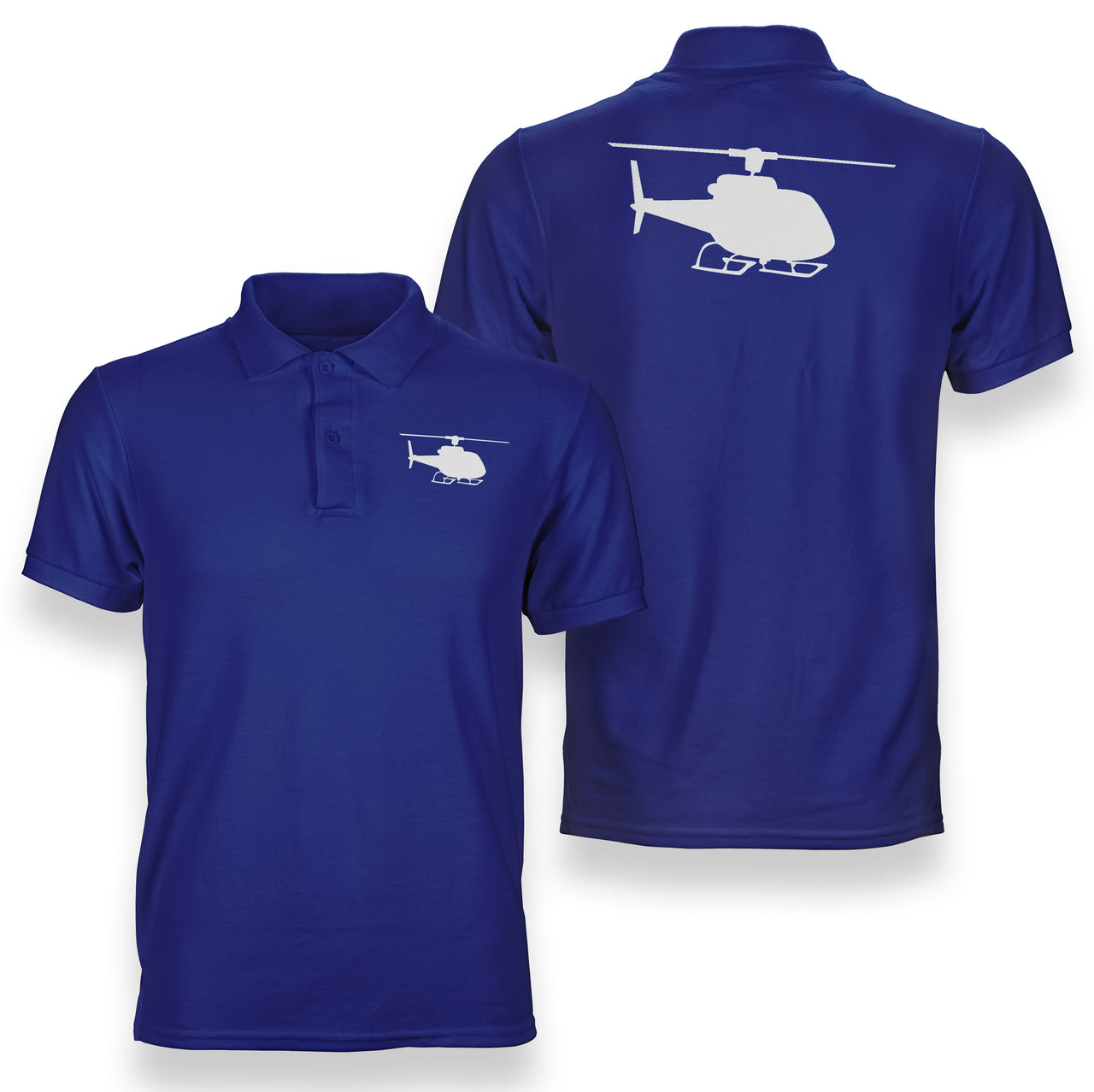 Helicopter Silhouette Designed Double Side Polo T-Shirts
