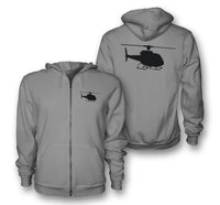 Thumbnail for Helicopter Silhouette Designed Zipped Hoodies