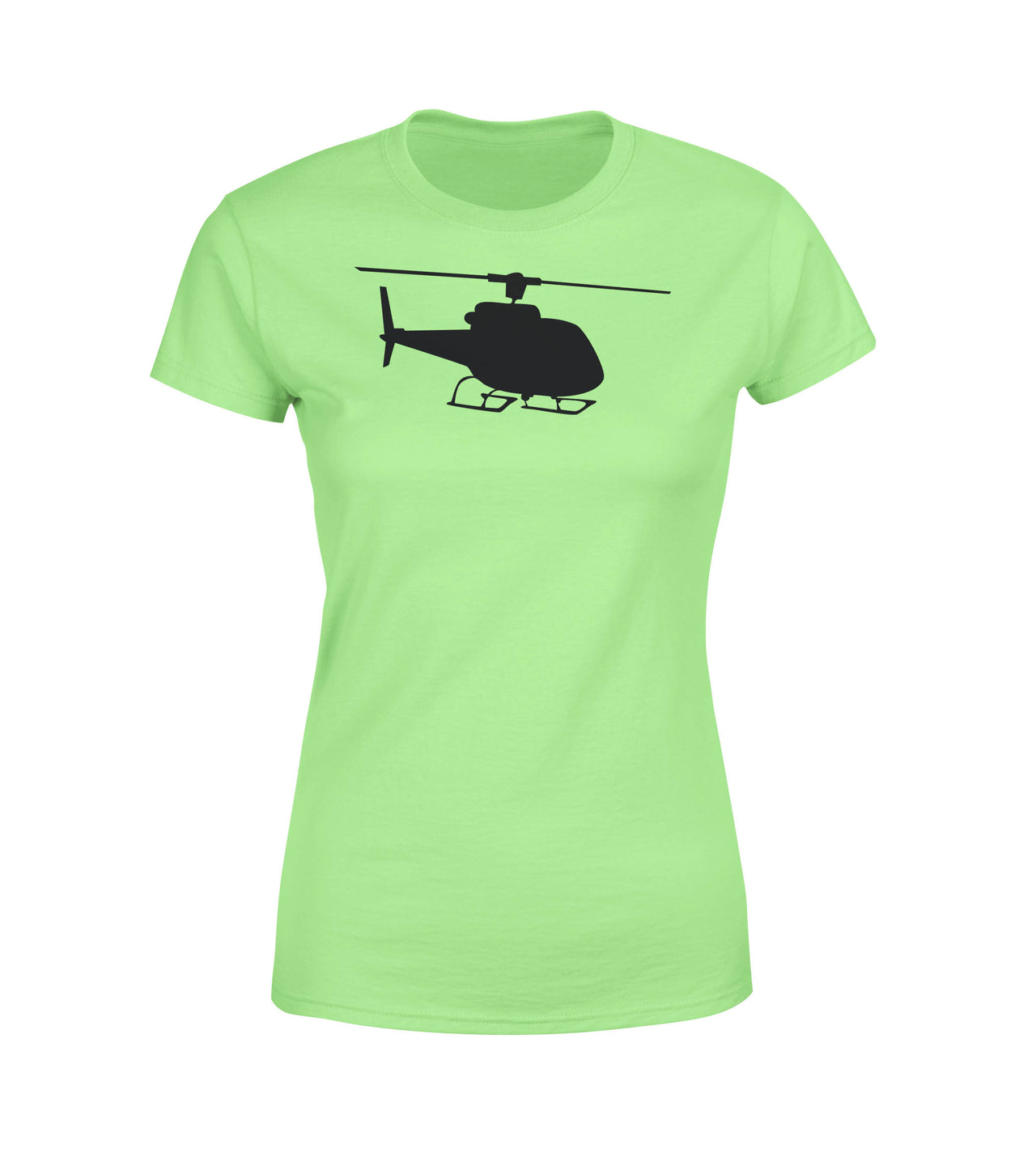 Helicopter Silhouette Designed Women T-Shirts