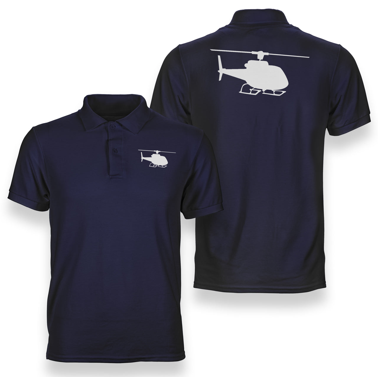 Helicopter Silhouette Designed Double Side Polo T-Shirts