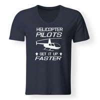 Thumbnail for Helicopter Pilots Get It Up Faster Designed V-Neck T-Shirts