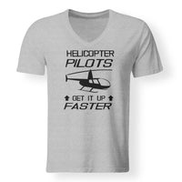Thumbnail for Helicopter Pilots Get It Up Faster Designed V-Neck T-Shirts