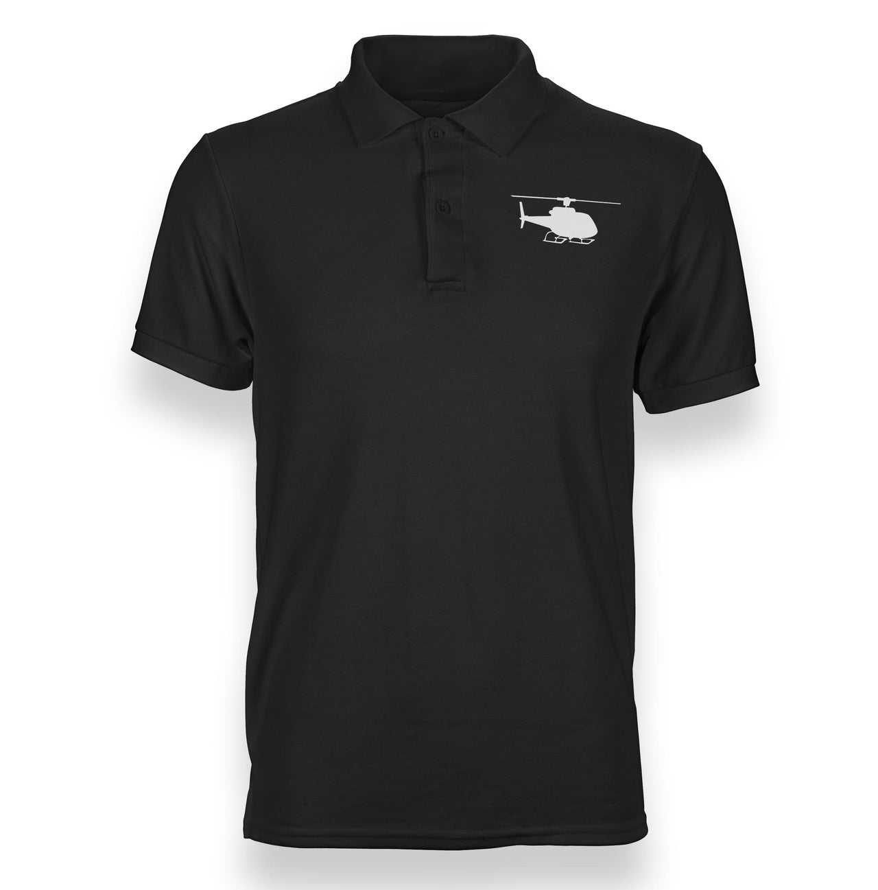 Helicopter Silhouette Designed Polo T-Shirts