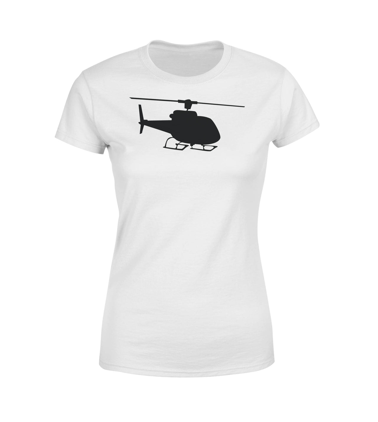 Helicopter Silhouette Designed Women T-Shirts