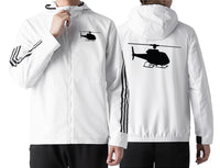 Thumbnail for Helicopter Silhouette Designed Windbreaker Jackets