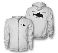 Thumbnail for Helicopter Silhouette Designed Zipped Hoodies