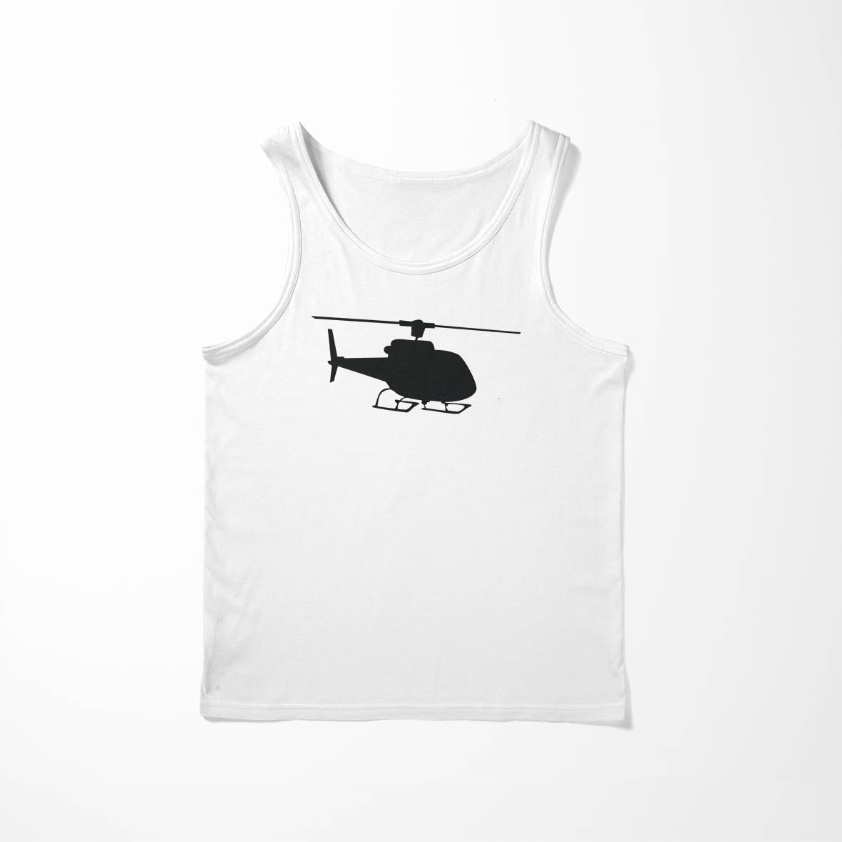 Helicopter Silhouette Designed Tank Tops