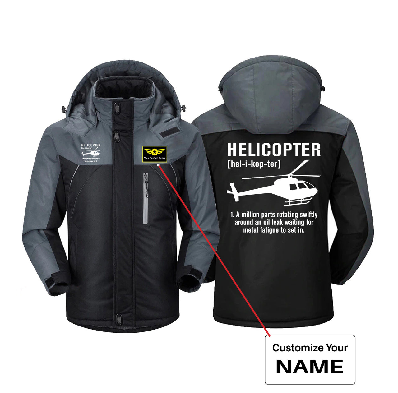 Helicopter [Noun] Designed Thick Winter Jackets