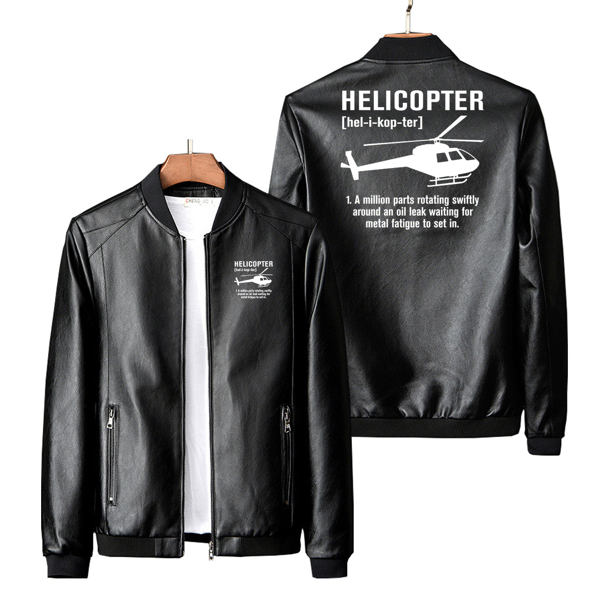 Helicopter [Noun] Designed PU Leather Jackets