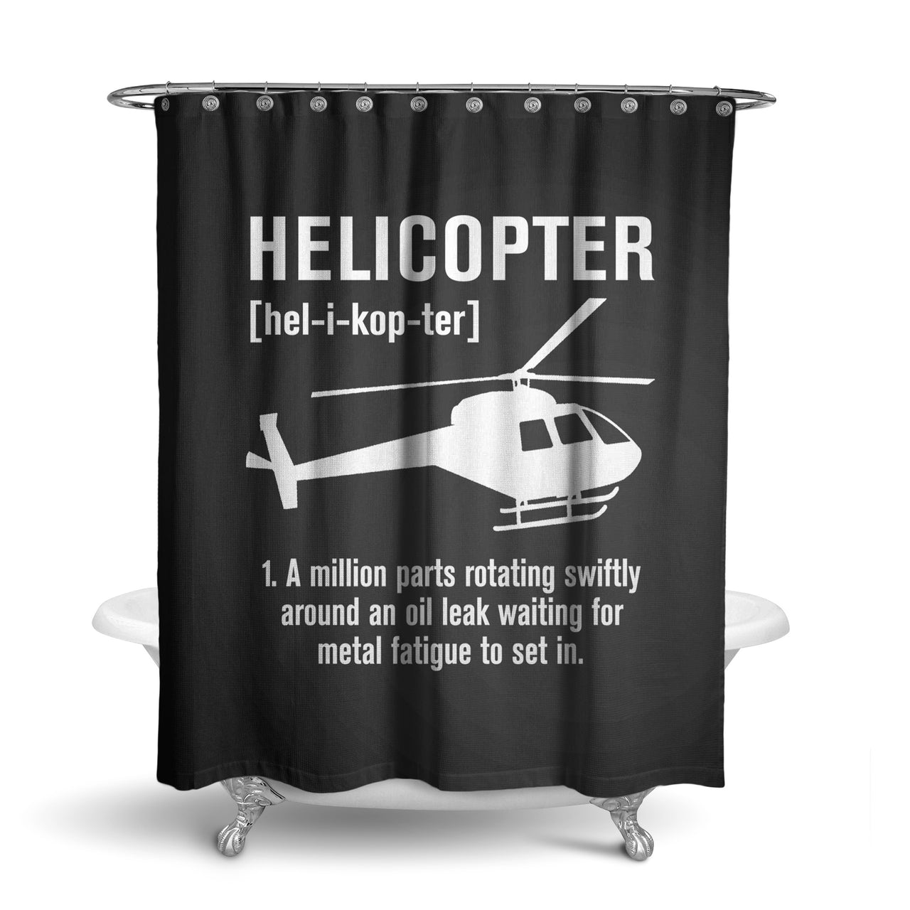 Helicopter [Noun] Designed Shower Curtains