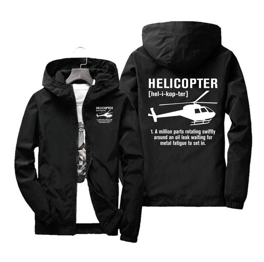 Helicopter [Noun] Designed Windbreaker Jackets