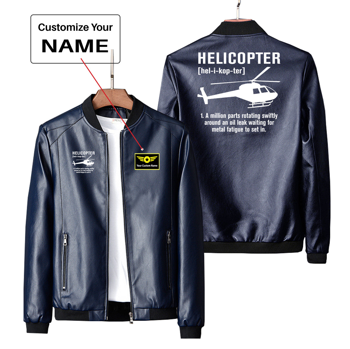 Helicopter [Noun] Designed PU Leather Jackets