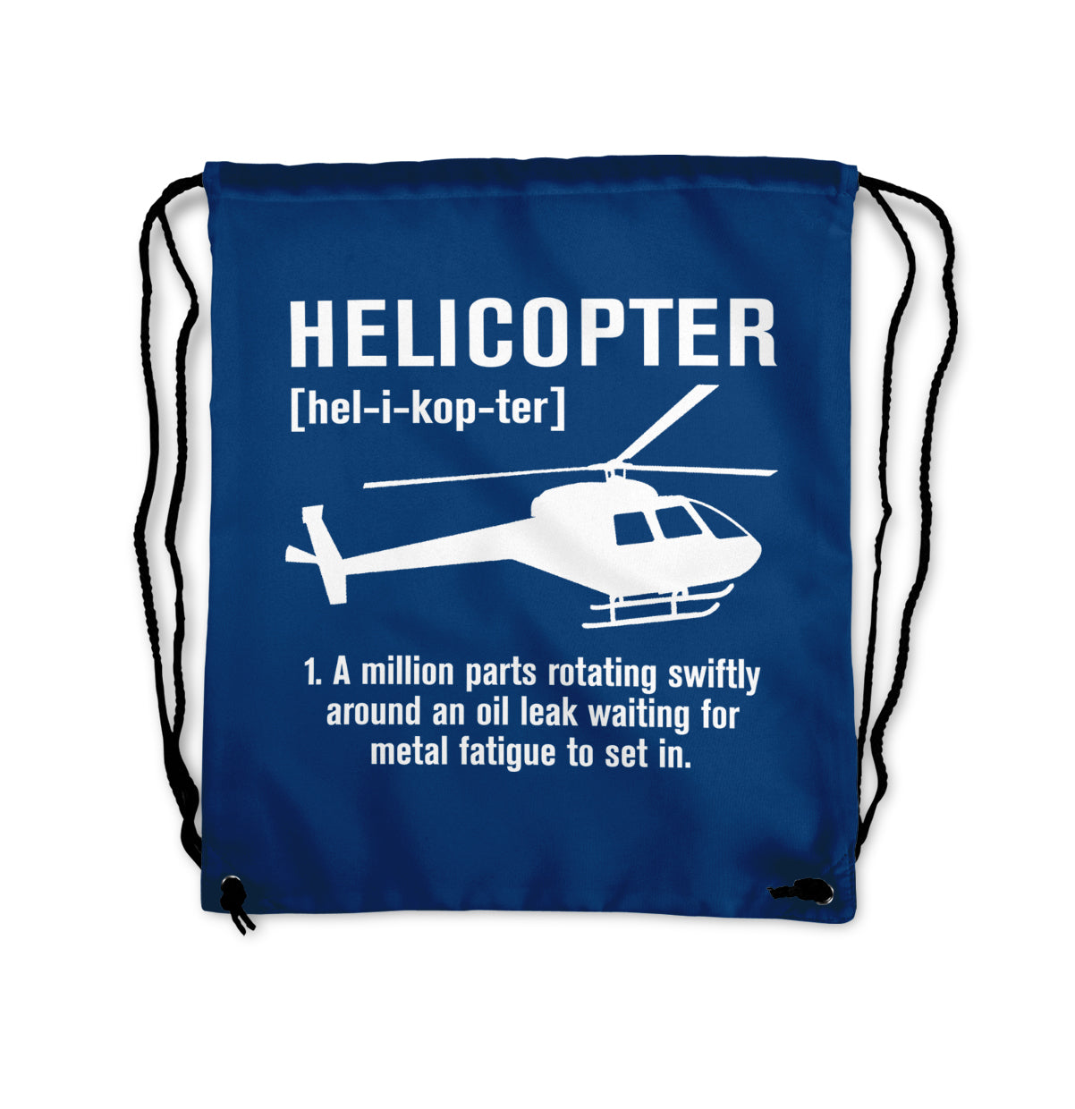 Helicopter [Noun] Designed Drawstring Bags