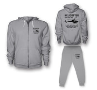 Thumbnail for Helicopter [Noun] Designed Zipped Hoodies & Sweatpants Set