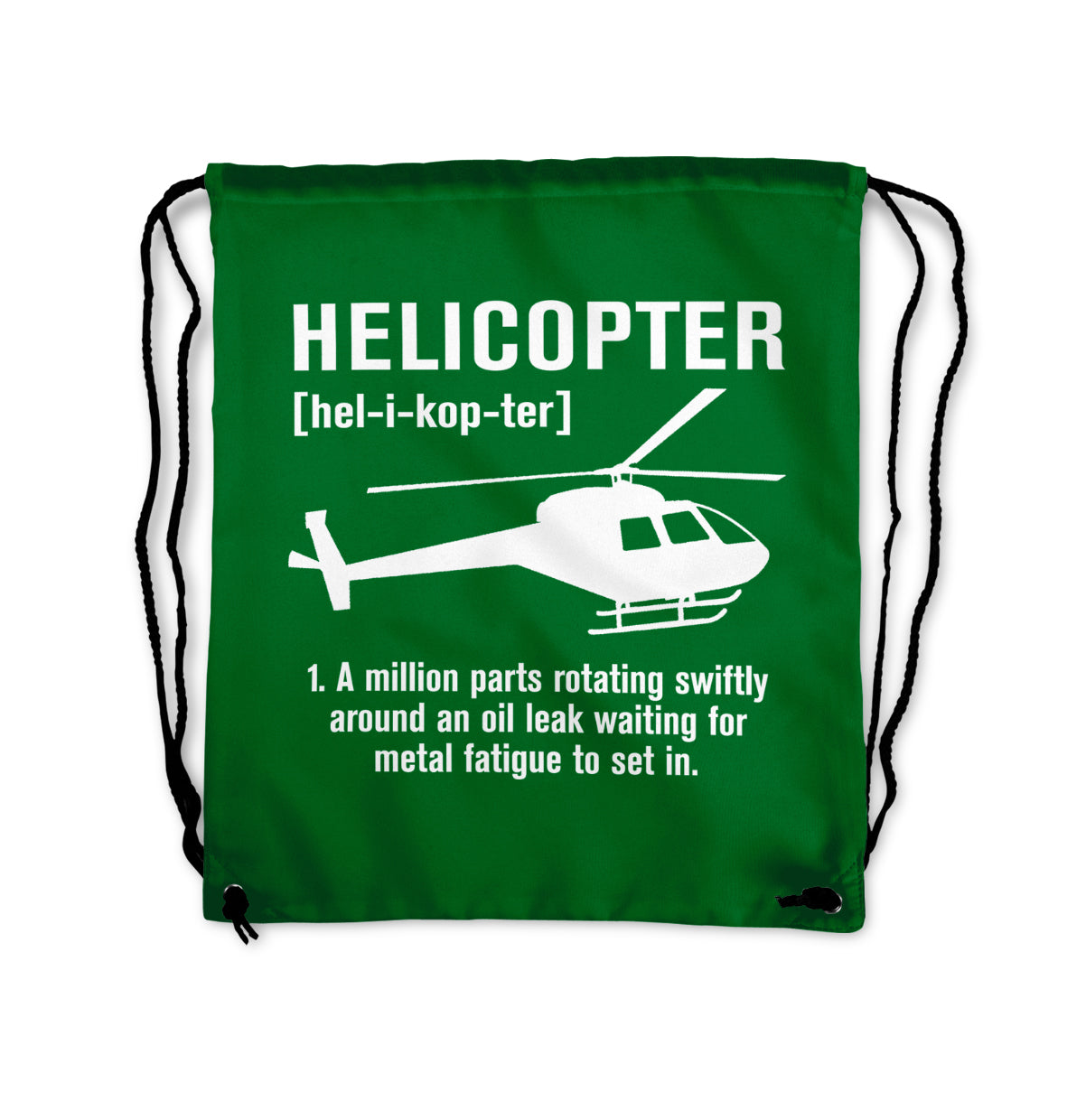 Helicopter [Noun] Designed Drawstring Bags