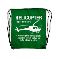 Thumbnail for Helicopter [Noun] Designed Drawstring Bags