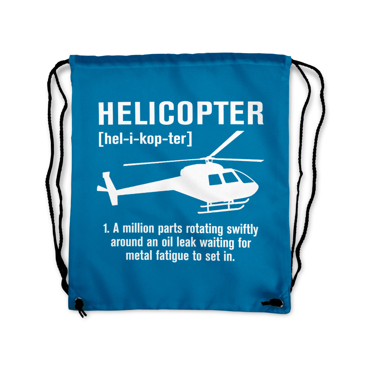 Helicopter [Noun] Designed Drawstring Bags
