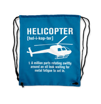 Thumbnail for Helicopter [Noun] Designed Drawstring Bags