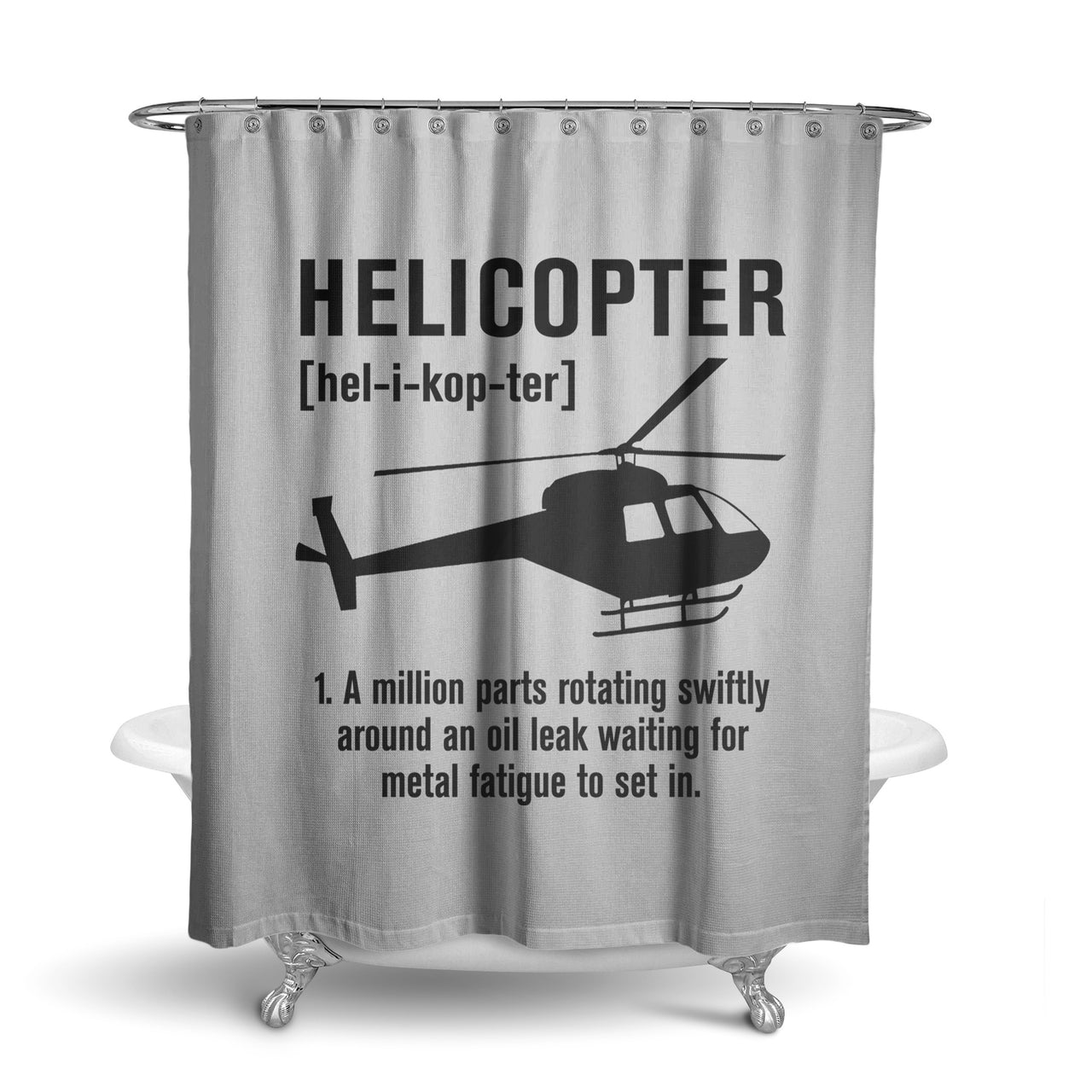 Helicopter [Noun] Designed Shower Curtains