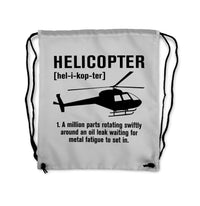 Thumbnail for Helicopter [Noun] Designed Drawstring Bags