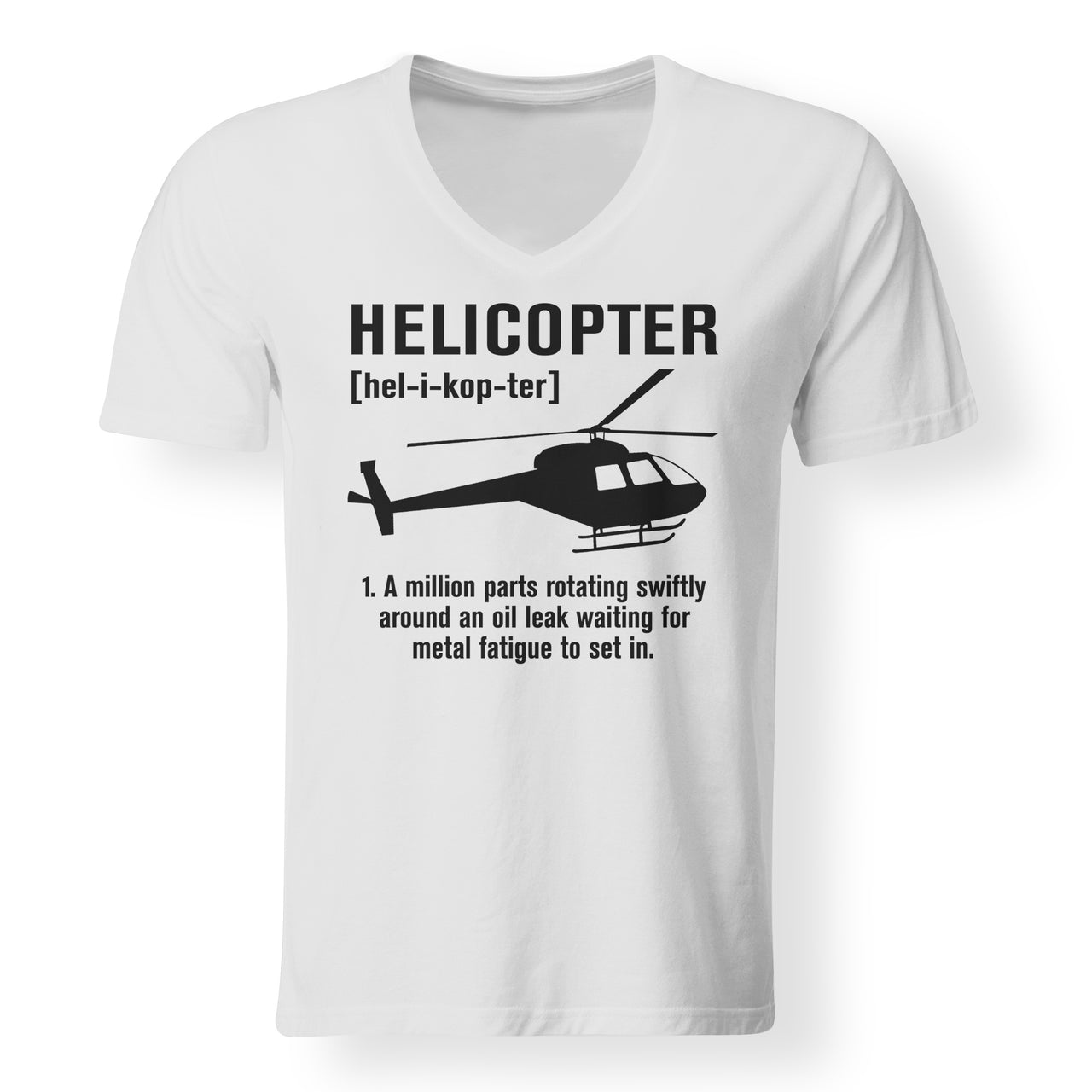 Helicopter [Noun] Designed V-Neck T-Shirts