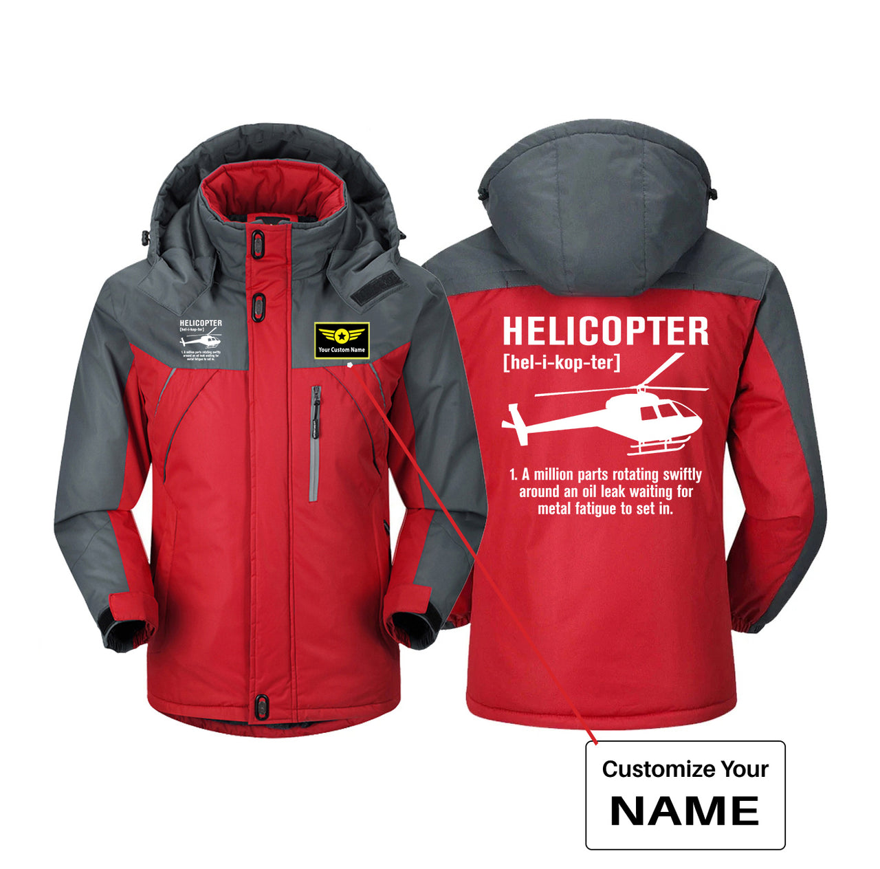 Helicopter [Noun] Designed Thick Winter Jackets