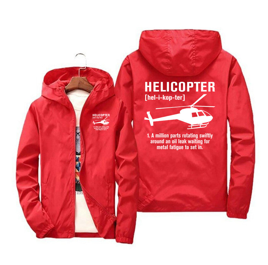 Helicopter [Noun] Designed Windbreaker Jackets