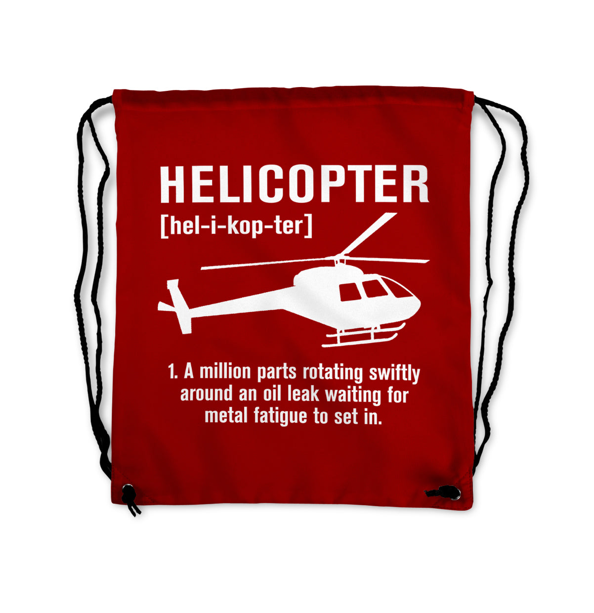 Helicopter [Noun] Designed Drawstring Bags