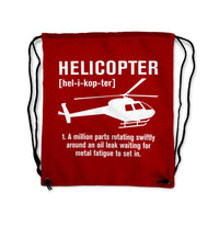 Thumbnail for Helicopter [Noun] Designed Drawstring Bags