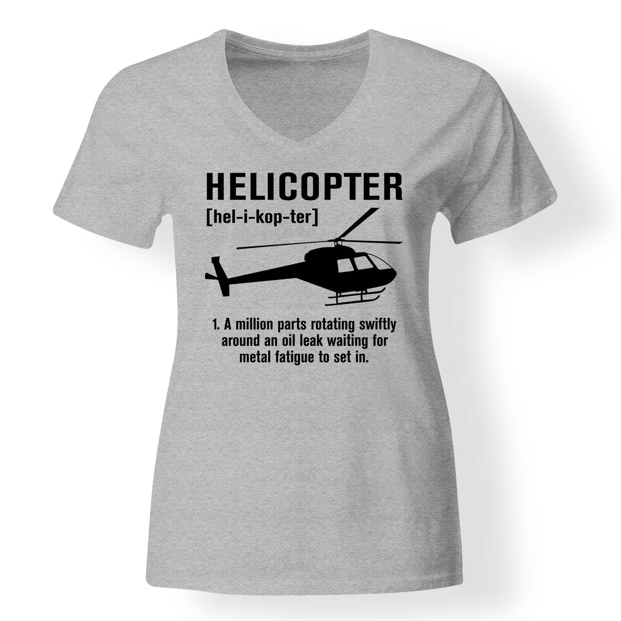 Helicopter [Noun] Designed V-Neck T-Shirts