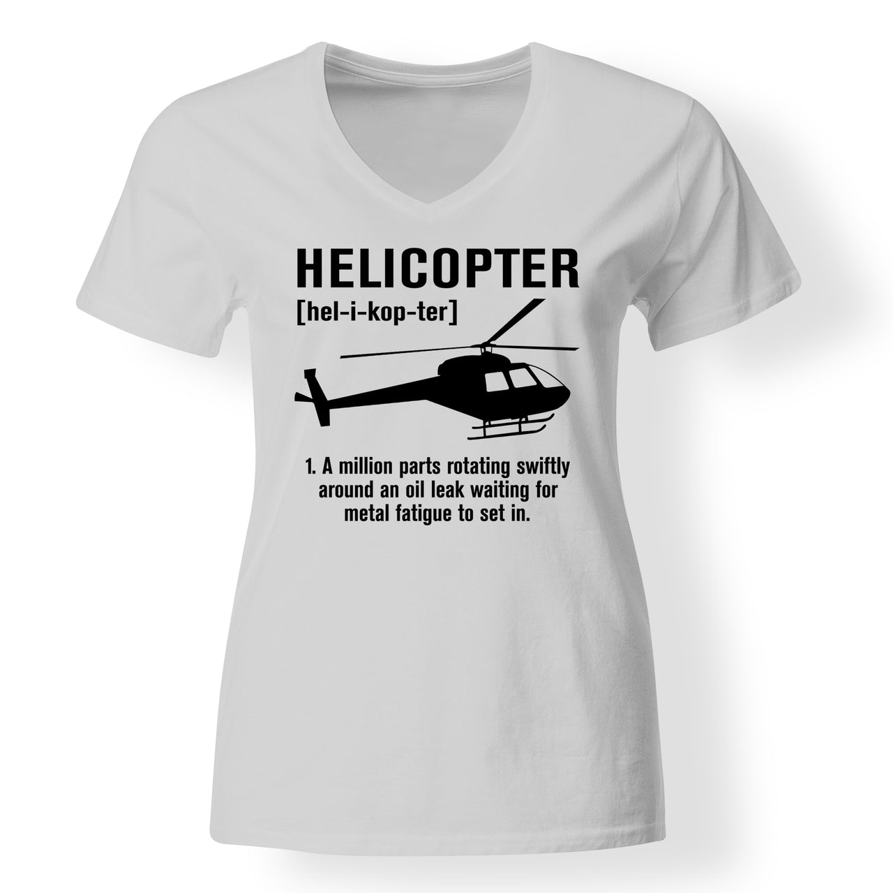 Helicopter [Noun] Designed V-Neck T-Shirts