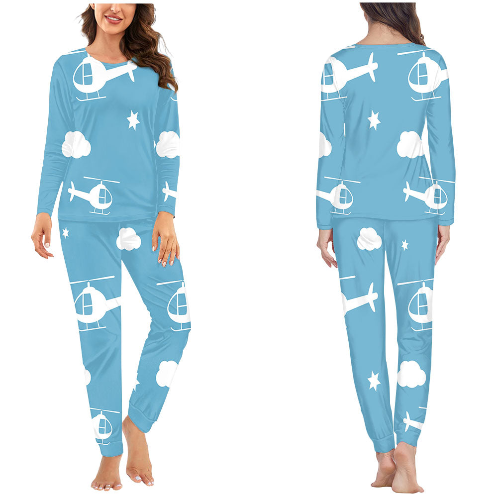 Helicopters & Clouds Designed Women Pijamas
