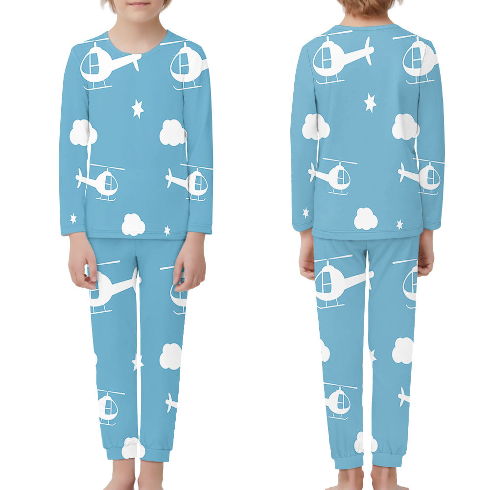Helicopters & Clouds Designed "Children" Pijamas