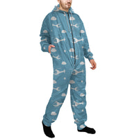 Thumbnail for Helicopters & Clouds Designed Jumpsuit for Men & Women