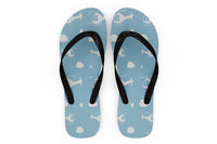 Thumbnail for Helicopters & Clouds Designed Slippers (Flip Flops)