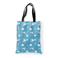 Thumbnail for Helicopters & Clouds Designed Tote Bags
