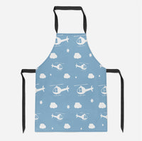 Thumbnail for Helicopters & Clouds Designed Kitchen Aprons