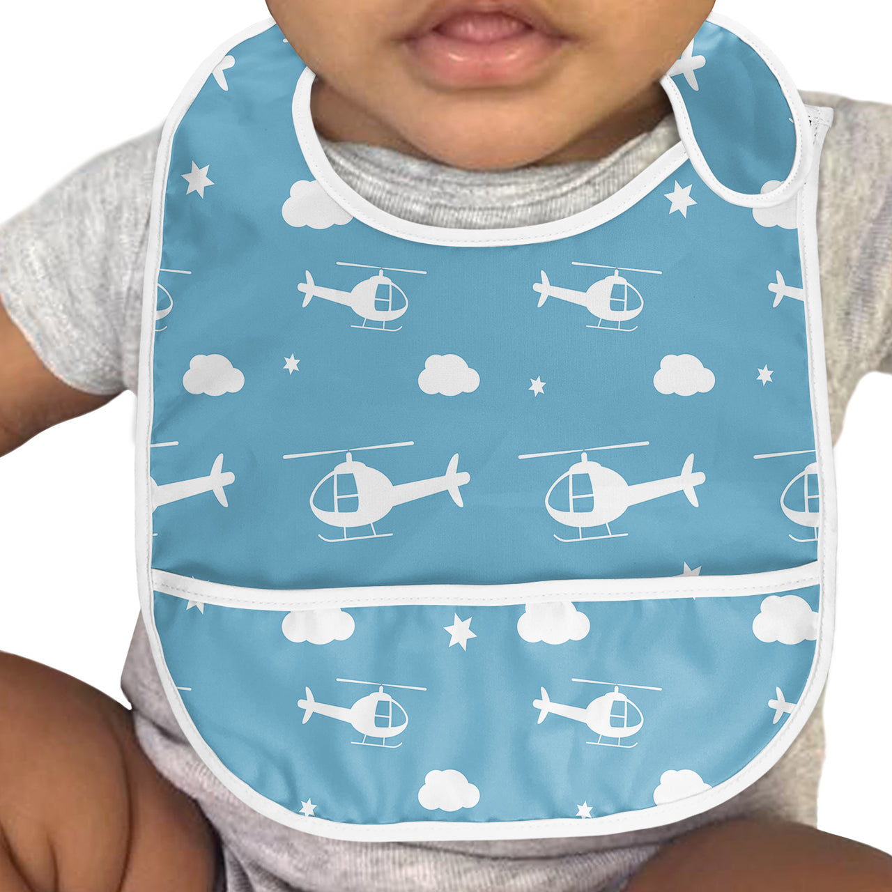 Helicopters & Clouds Designed Baby Bib