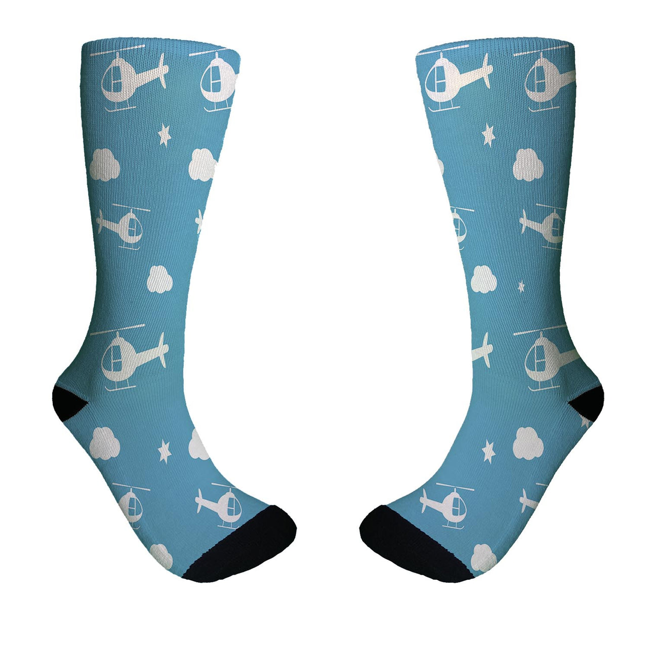 Helicopters & Clouds Designed Socks
