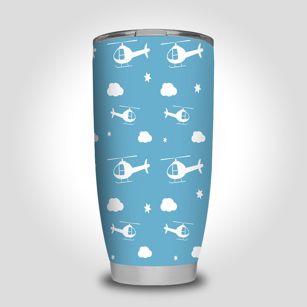 Helicopters & Clouds Designed Tumbler Travel Mugs